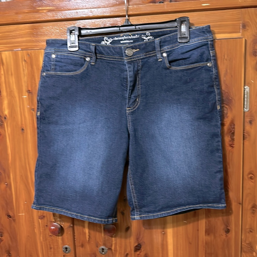 Christopher & Banks Blue Jean Shorts Size 10